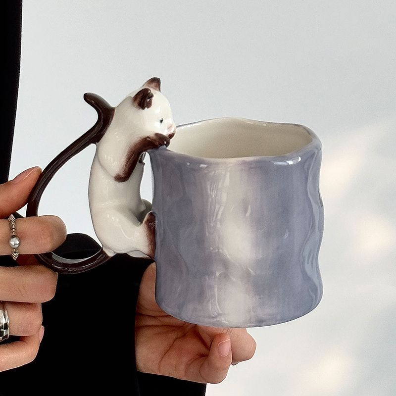Handmade Ceramic Mug - كوب سيراميك كبير السعة بتصميم غير