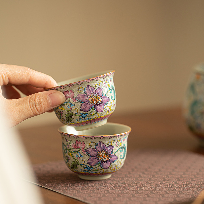 Handmade Ceramic Mug - 70 مللي المينا الصينية الملونة قصر