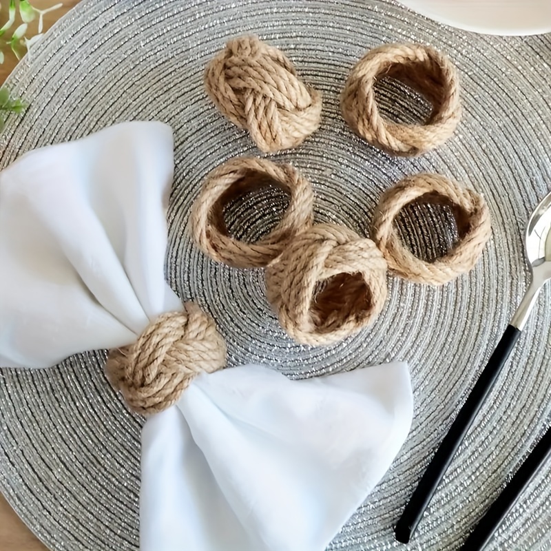 مجموعة حلقات منديل مضفرة من ال - مراجعة Linen Napkin Set وسعره