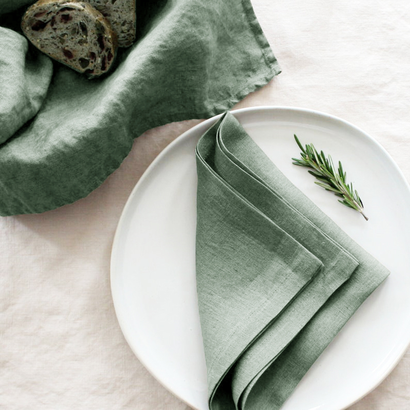 4 قطع مناديل من الكتان 100%، ل - مراجعة Linen Napkin Set وسعره