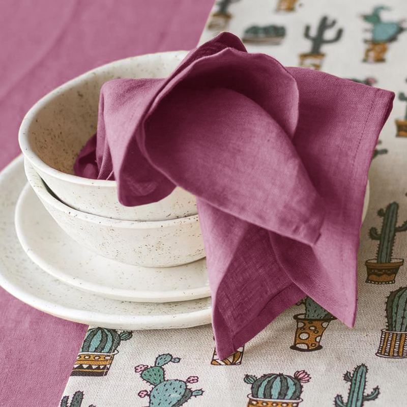 4 قطع مناديل من الكتان 100%، ل - مراجعة Linen Napkin Set وسعره
