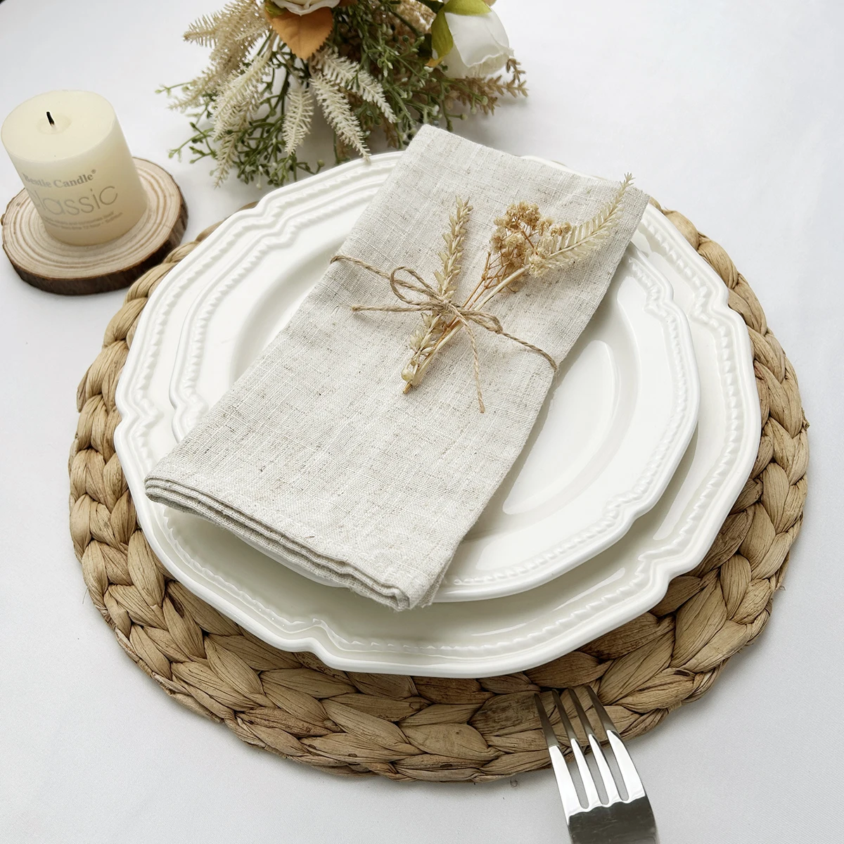 مجموعة من 6/10/12 مناديل كتان  - مراجعة Linen Napkin Set وسعره