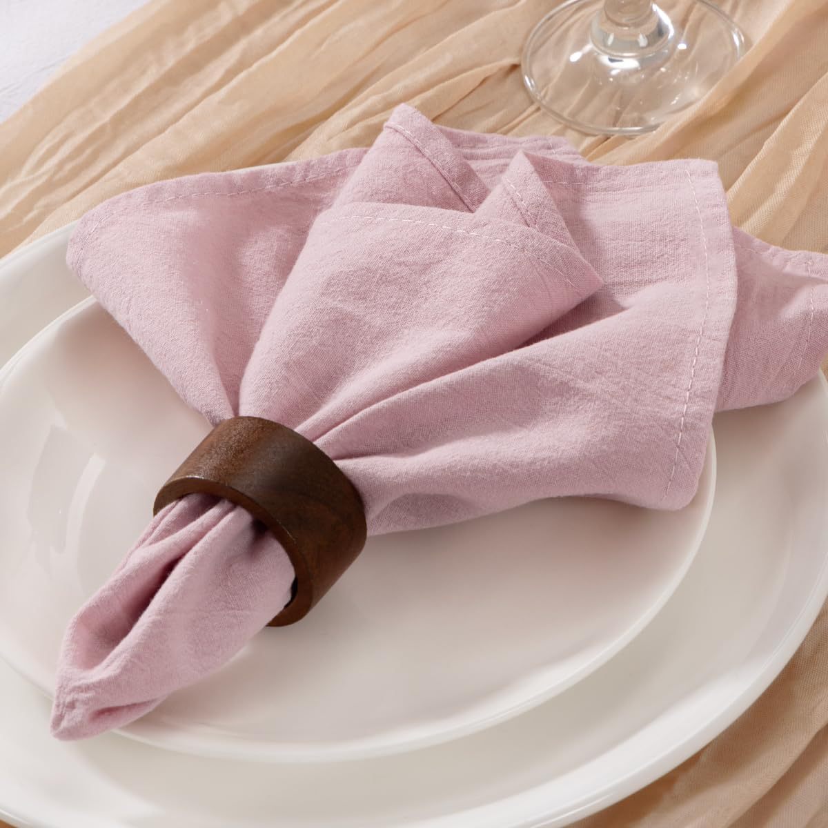 مجموعة مناديل قماش الكتان مكون - مراجعة Linen Napkin Set وسعره