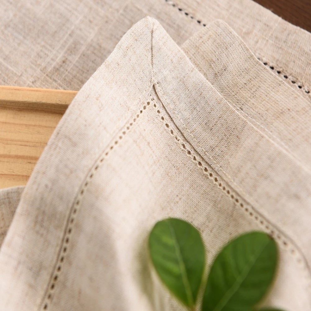 1/5/10 قطع مناديل كتان مطرزة ب - مراجعة Linen Napkin Set وسعره