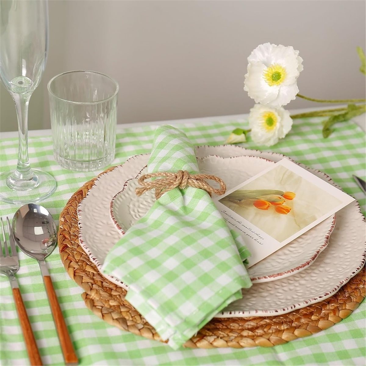 12 قطعة من حلقات المناديل المص - مراجعة Linen Napkin Set وسعره